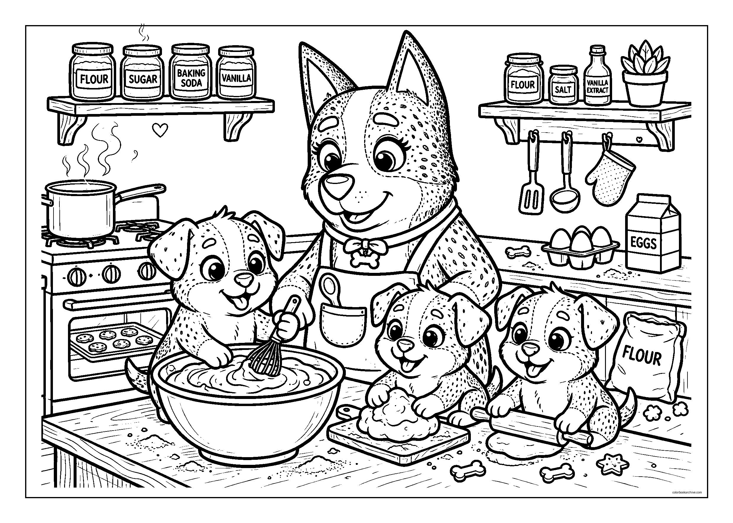 Bluey Inspired Puppy Backyard Ball Coloring for Kids | Printable PDF ...