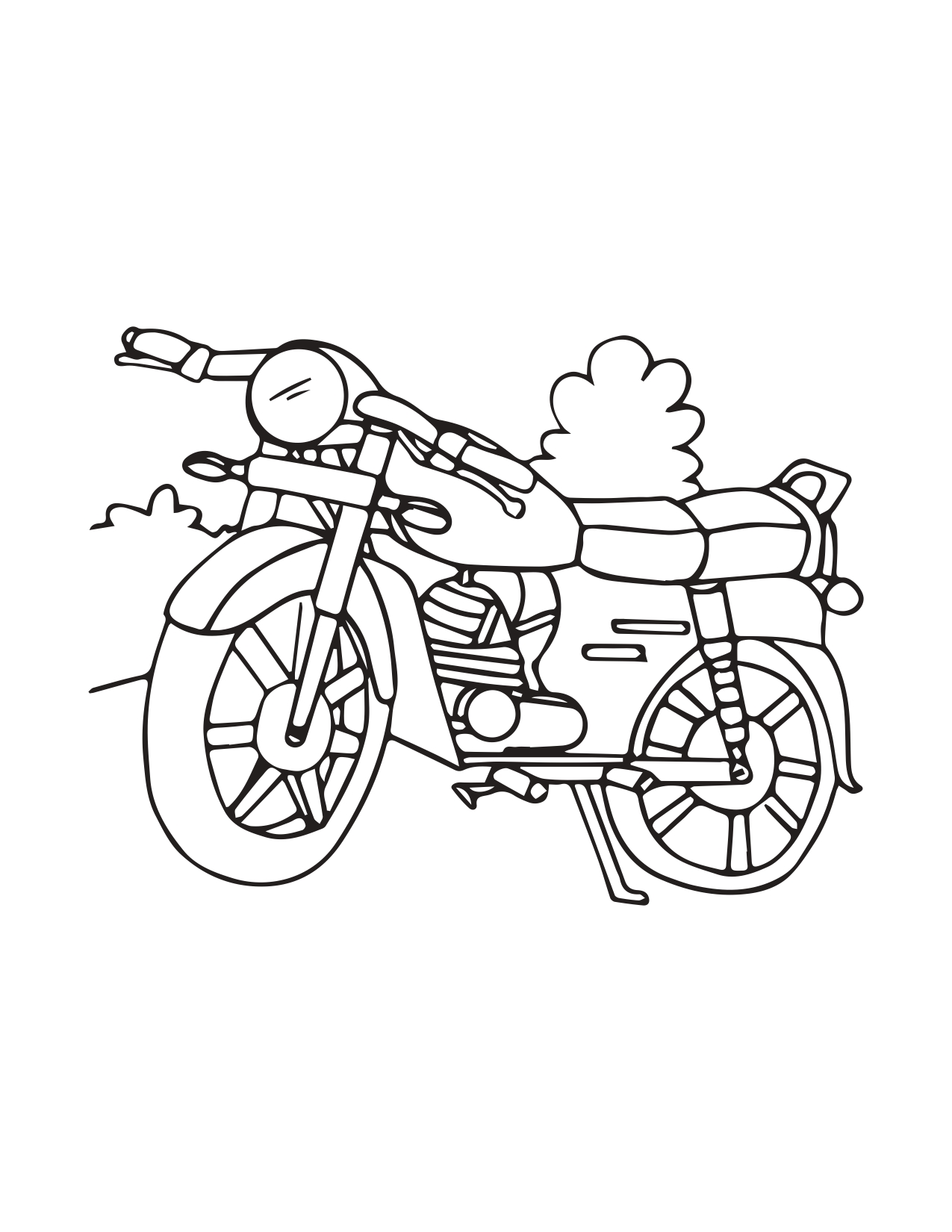 Vintage Motorcycle With Upright Handlebars