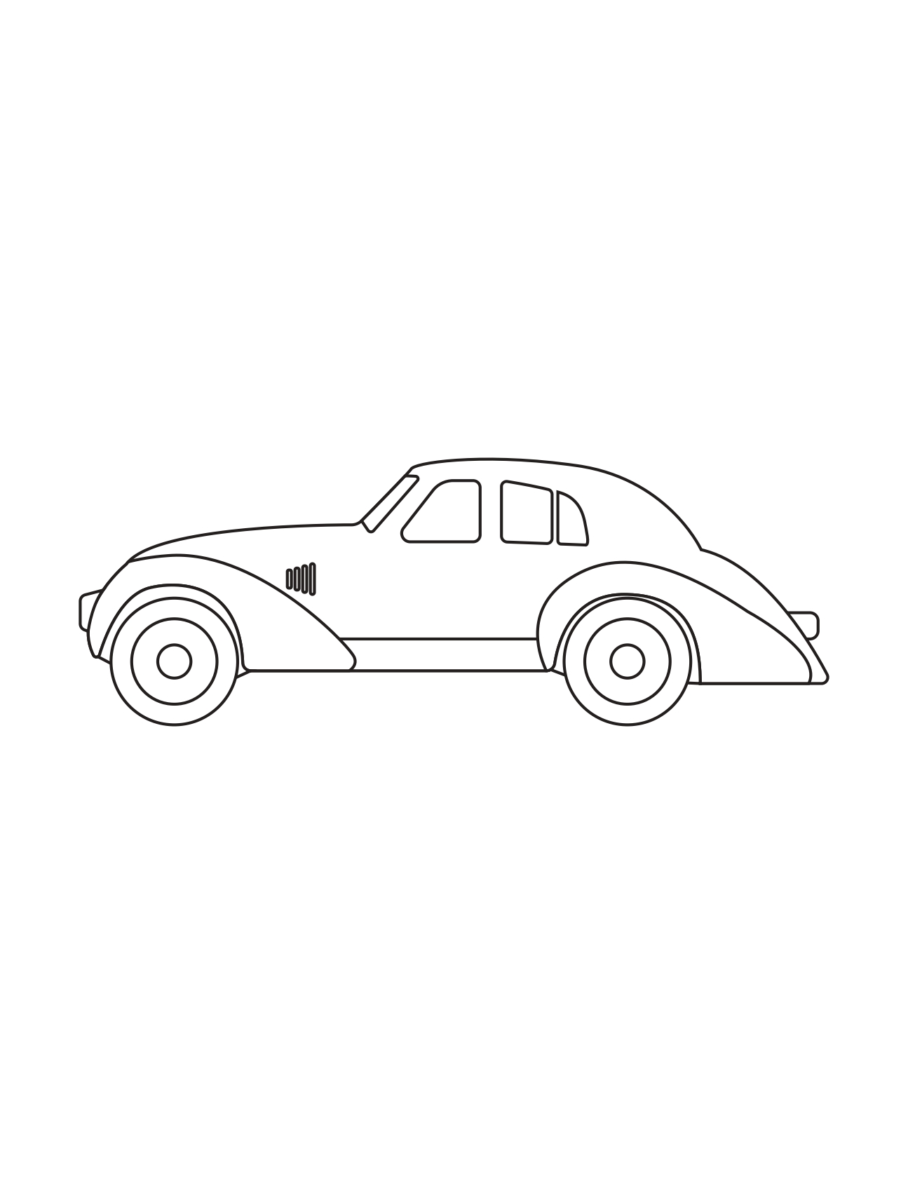 Vintage Sports Car With Rounded Fenders